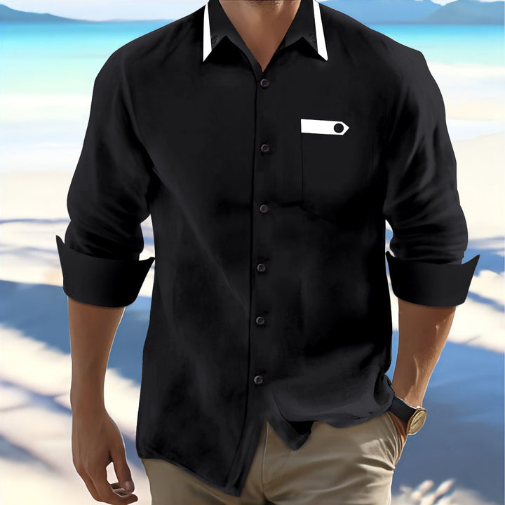 Herrer Fritid Button-Up Skjorte Stilla