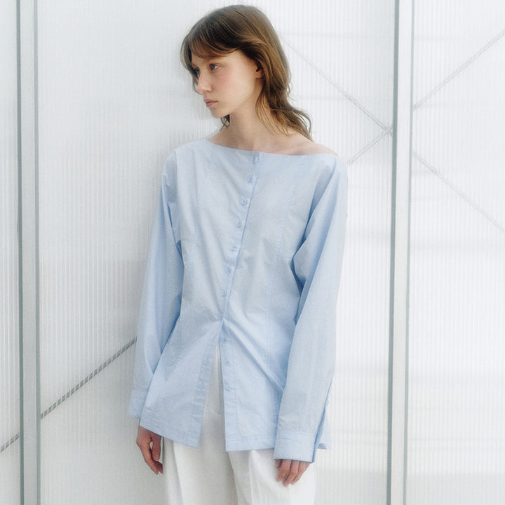 Dame Elegant bomuldsbluse med moderne knapdetaljer og afslappet snit Stilla