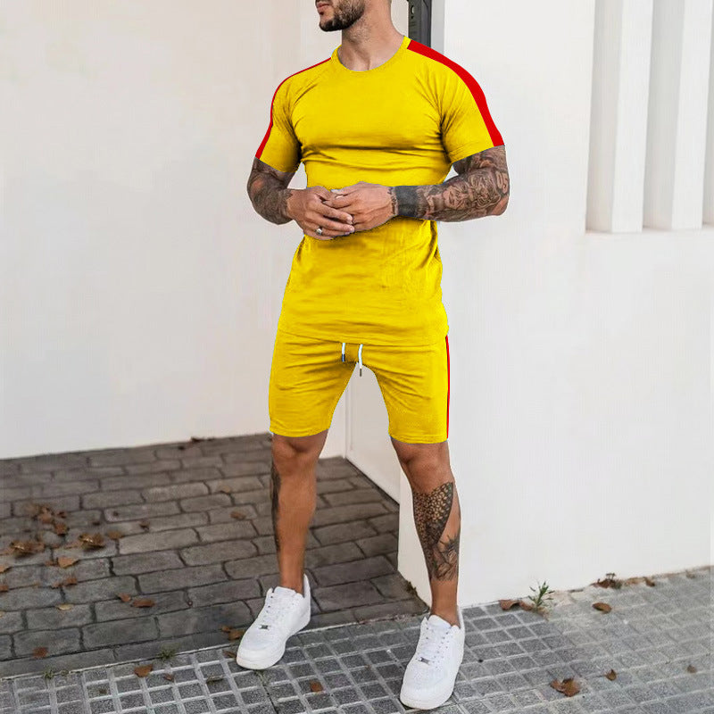 Herren Sportliches Kurzarm-Set mit seitlichem Kontraststreifen Stilla