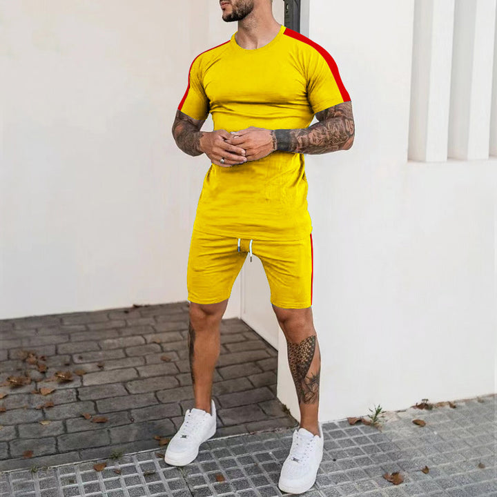 Herren Sportliches Kurzarm-Set mit seitlichem Kontraststreifen Stilla