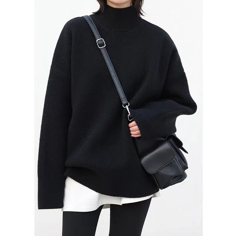 Kvindernes chunky strikket rullekravesweater med løs pasform og afslappet design Stilla