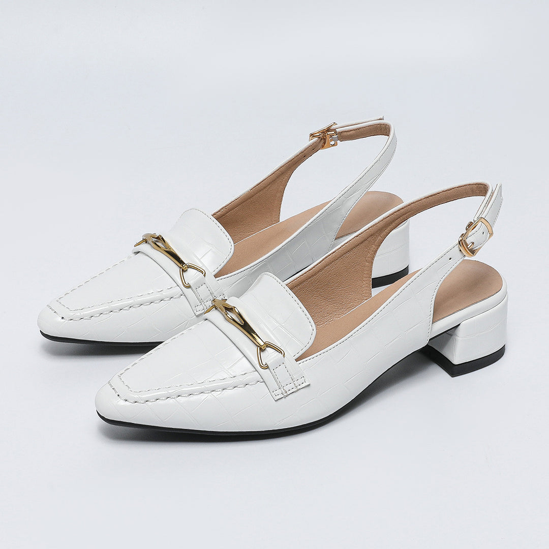 Dame Slingback Pumps med elegant kædelukning Stilla