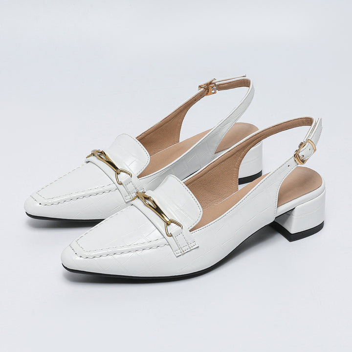 Dame Slingback Pumps med elegant kædelukning Stilla