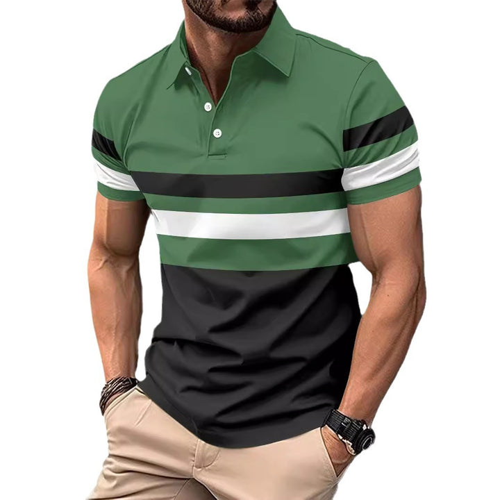 Herrer Trendy Stribet Aktiv Polo-Skjorte Stilla