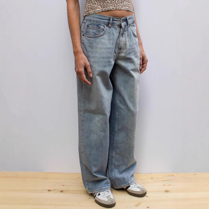 Dame Løst skårne Vintage-Jeans med afslappet flair Stilla