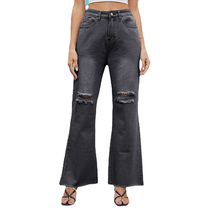 Dame løst skårne jeans med destroyed-detaljer Stilla