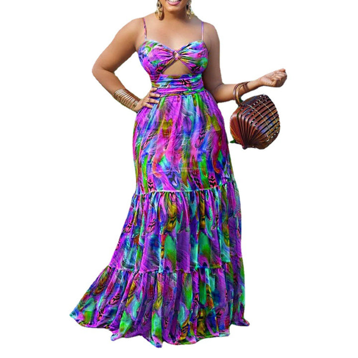 Dame Luftig Maxikjole med floral Ruffle design Stilla