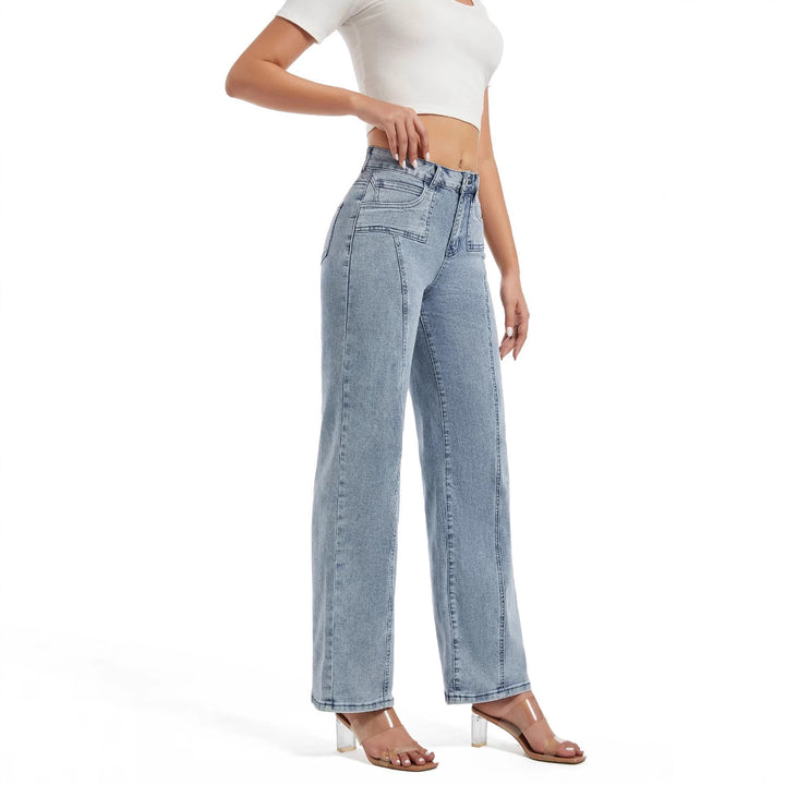 Dame Bred Jeans med høj talje Stilla