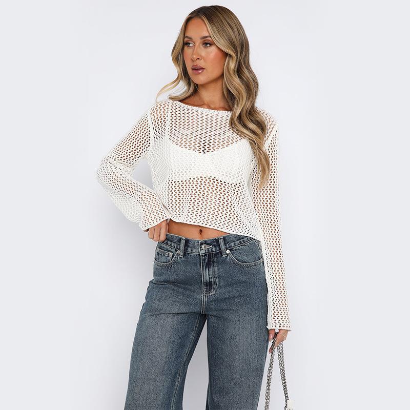 Dame hæklet let oversized pullover Stilla