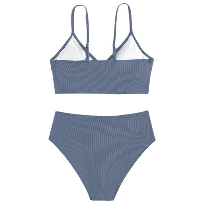 Dame bikini sæt med raffineret ribdesign og høj talje Stilla