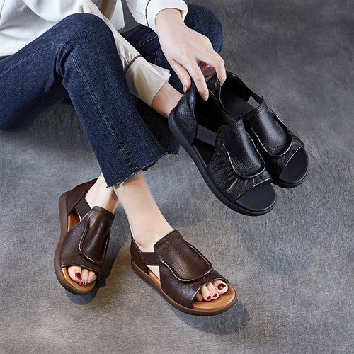 Dame Open-Toe Komfort Sandaler med justerbar rem Stilla