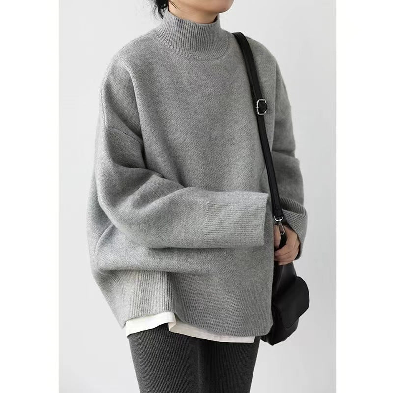Femme Høj Hals Overdimensioneret Strikpullover Stilla