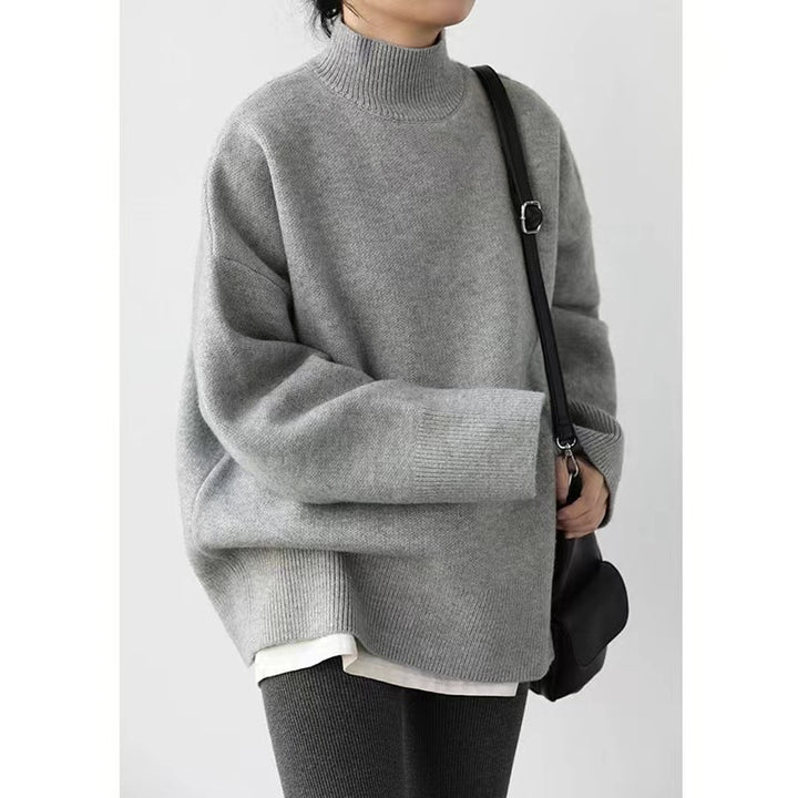 Femme Høj Hals Overdimensioneret Strikpullover Stilla