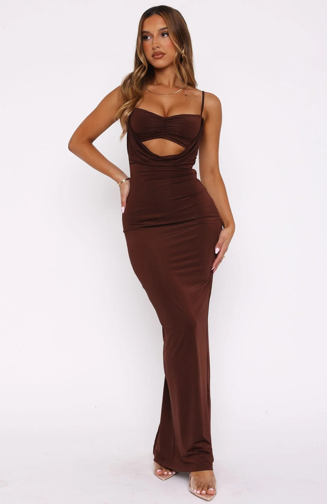 Dame Elegant Cut-Out Maxikjole Skovae