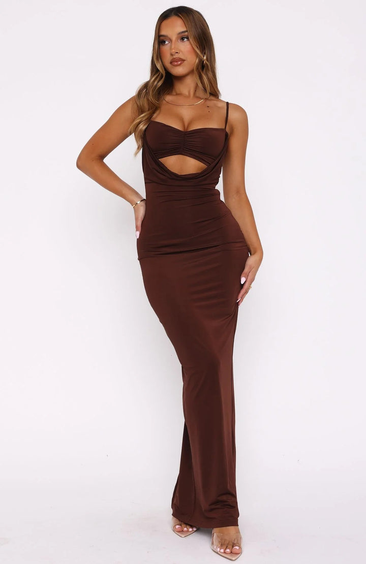 Dame Elegant Cut-Out Maxikjole Skovae