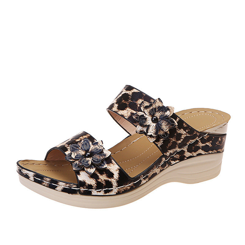 Dame Wedge-sandaler med blomsterdesign og polstret sål Stilla