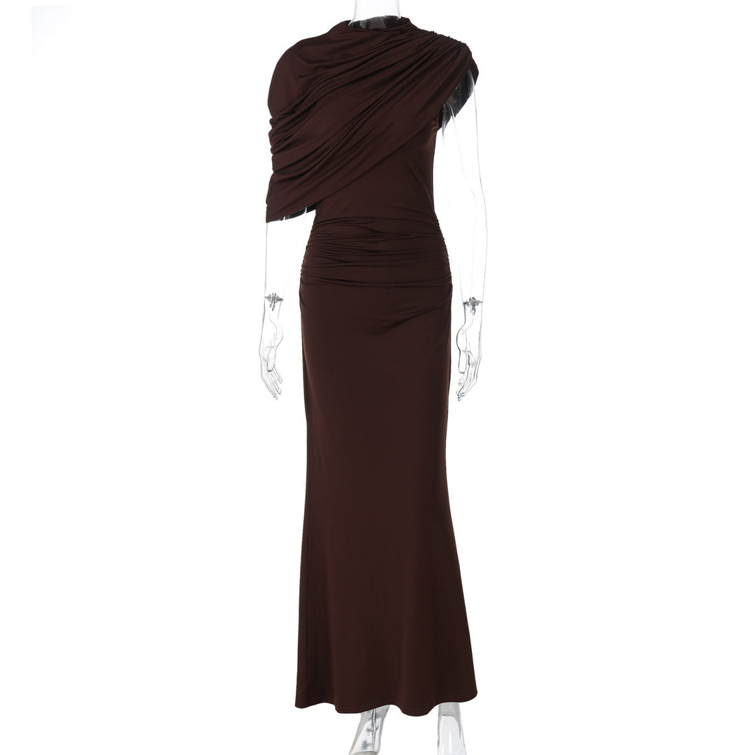 Dame Elegant Maxi-kjole med draperet overdel Skovae