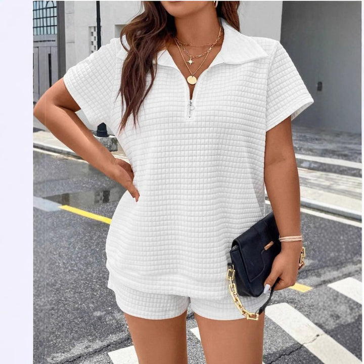 Dame kort jumpsuit med lynlås Stilla