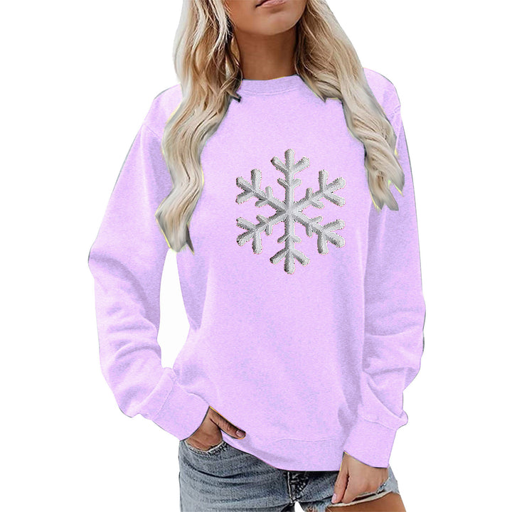Kvinders sweatshirt med funklende snefnugdesign og afslappet pasform Stilla