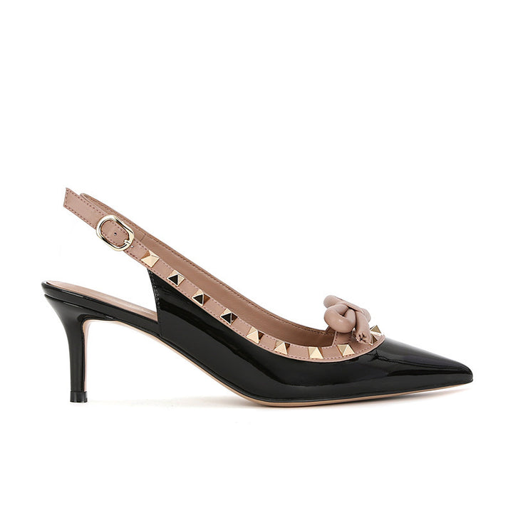 Dame Slingback Spidsede Stiletter med dekorative Nitter Stilla