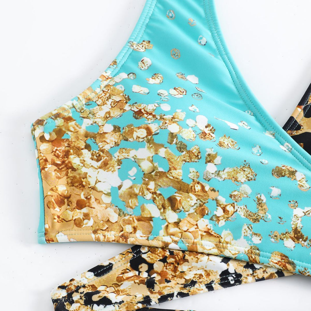 Damebikinier med glimmer og leopardmønster Stilla