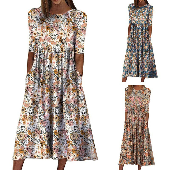 Femme Floral T-Shirt Kjole Stilla