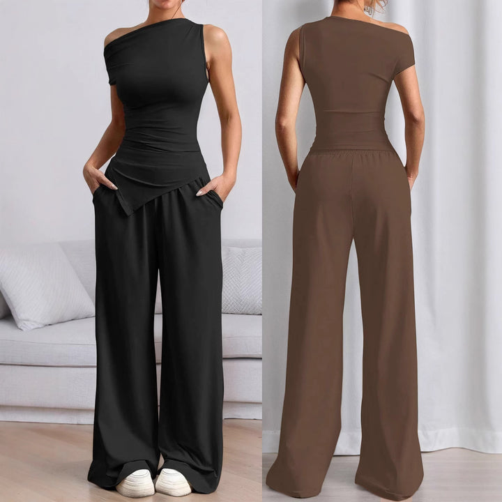 Stilig kvinders jumpsuit med asymmetrisk design og lommer Stilla
