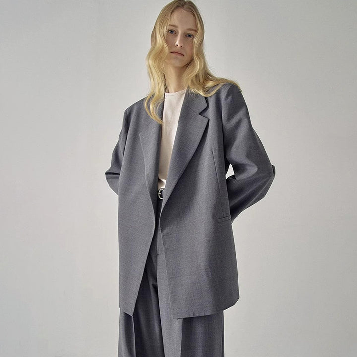Dame Elegant Oversized Blazer med Noble Cut Stilla