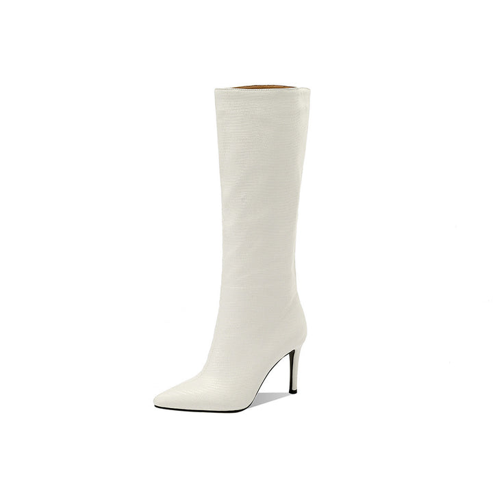 Femme Spids-Tå Slouchy Lårhøj Stiletto Støvler Stilla