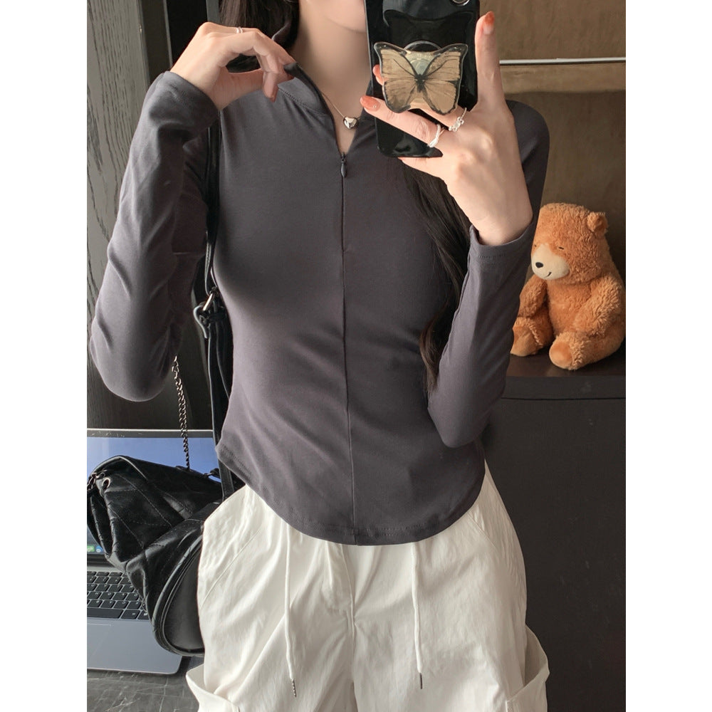 Dame Zip-Up Langærmet Top Stilla