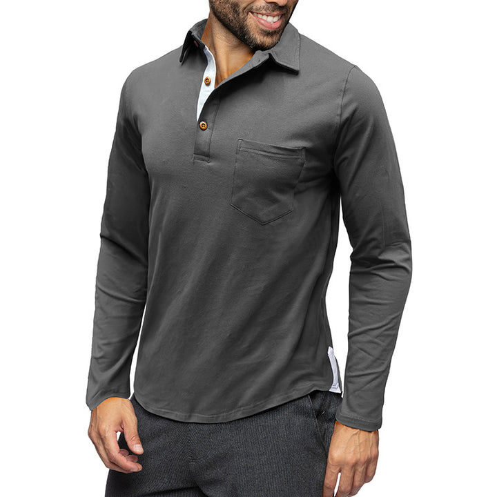 Herre Langærmet Polo T-shirt Stilla