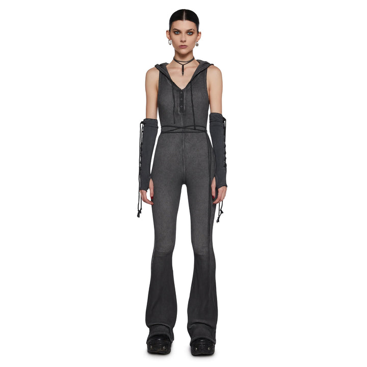 Kvinder's Fitted Jumpsuit med Hætte og Lange Ærmer Stilla