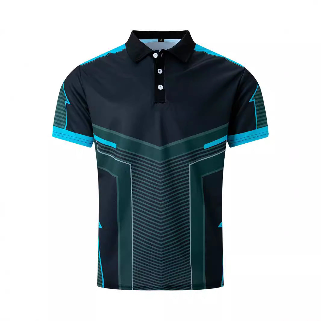 Herrernes sporty polo t-shirt med moderne grafikdesign Stilla