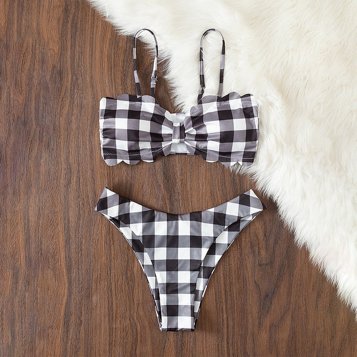 Dame Rynket Bandeau Bikini Sæt Stilla