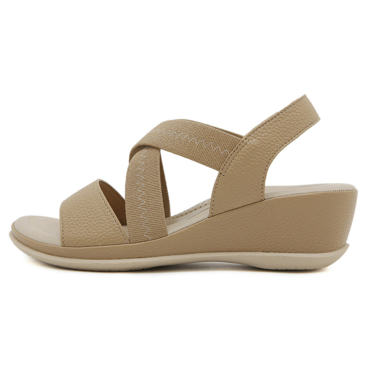 Dame Wedge-sandaler med elastiske kryds-remme og stødabsorberende fodseng Stilla