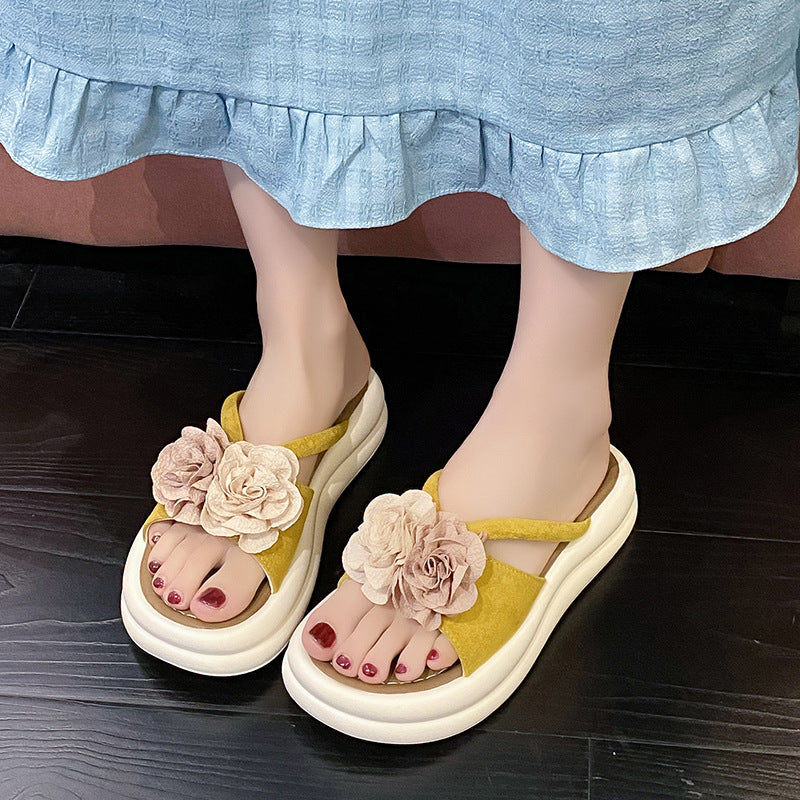 Dame Plateau-sandaler med floral dekoration og dæmpende sål Stilla