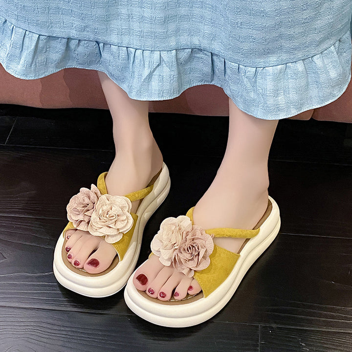 Dame Plateau-sandaler med floral dekoration og dæmpende sål Stilla