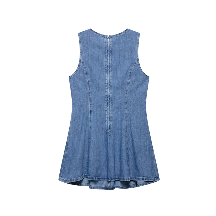 Femme A-linje Denim Tunika Kjole Stilla