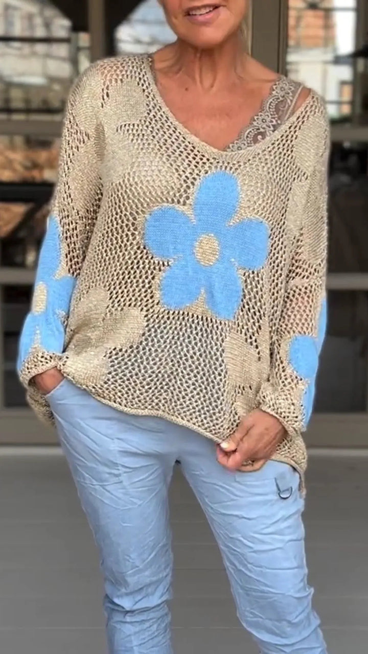 Femme Floral Hækletrøje Stilla