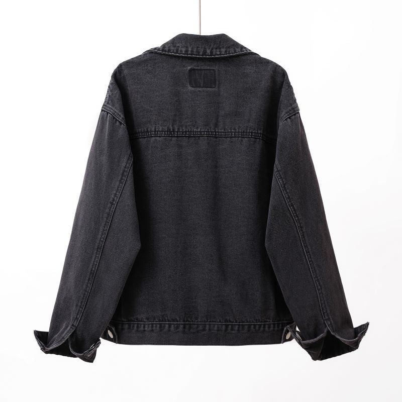 Dame trendy jeansjakke med let brugt look og praktiske skulderklapper Stilla