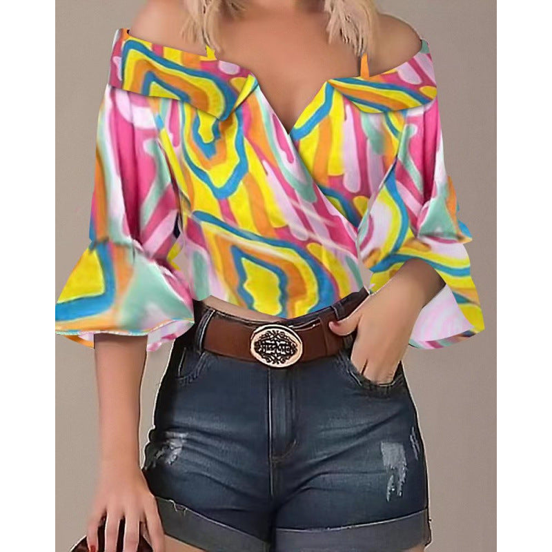 Femme Off-Shoulder Vinklebluse med udstikkende ærmer Stilla
