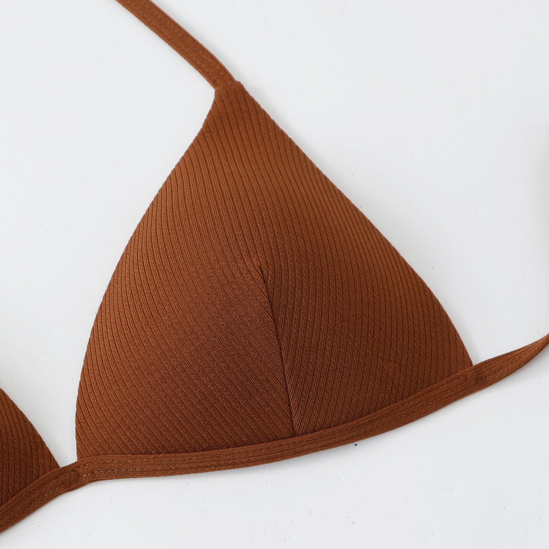 Dame Triangle-Bikini-Sæt med spændende indpakningsnederdel og justerbare stropper Stilla