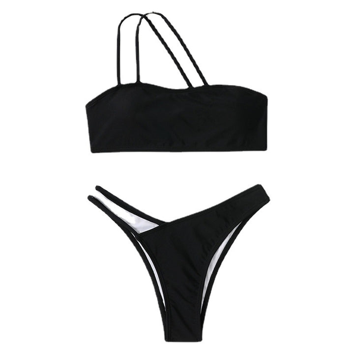 Dame bandeau-bikini med stilige stropper Stilla