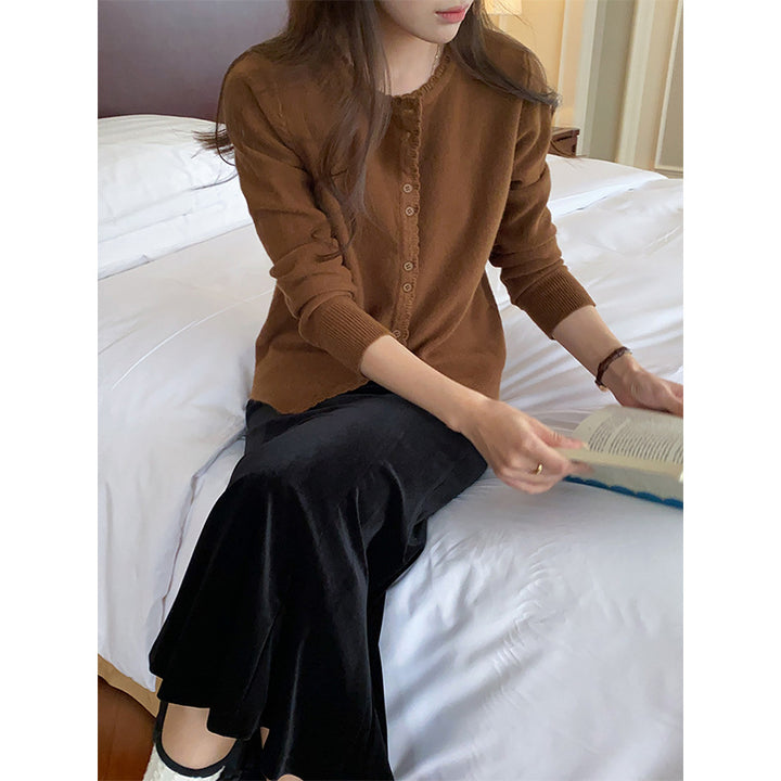 Dame elegant cardigan med knapliste Stilla