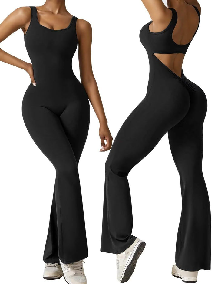 Dame Flydende Jumpsuit med Cut-Out-detaljer og bredt ben Stilla