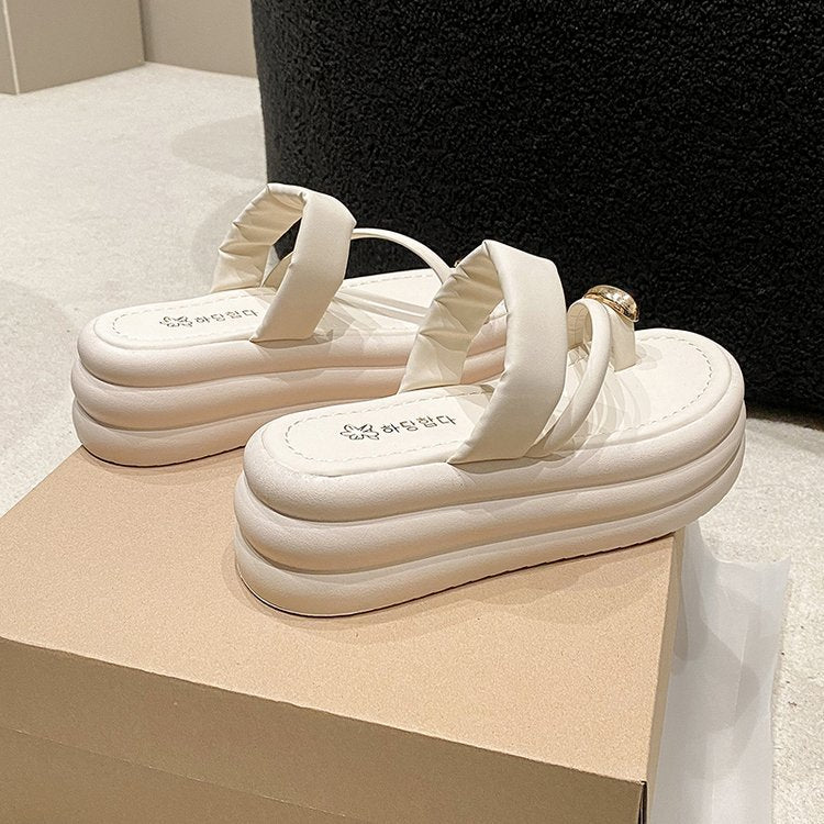 Dame Komfortable Slippers med elegant Krydsbånd-Design og dekorative Smykke detaljer Stilla