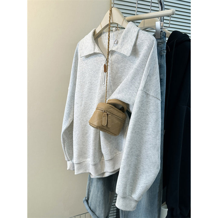 Femme Cozy Halv-lynlåspullover Sweatshirt Stilla