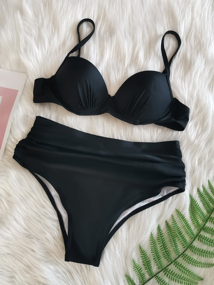 Dame Højskåret Push-Up Bikini Sæt Stilla