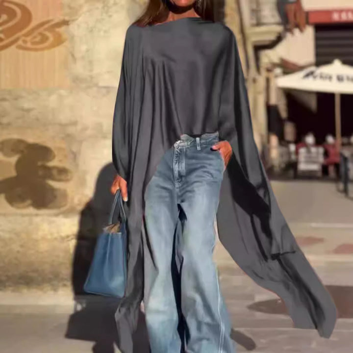 Dame mode oversized skjorte i let batiklook Stilla