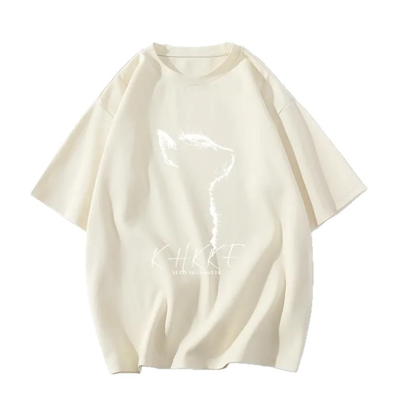Dame T-shirt med kreativ kattemotiv og afslappet snit Stilla